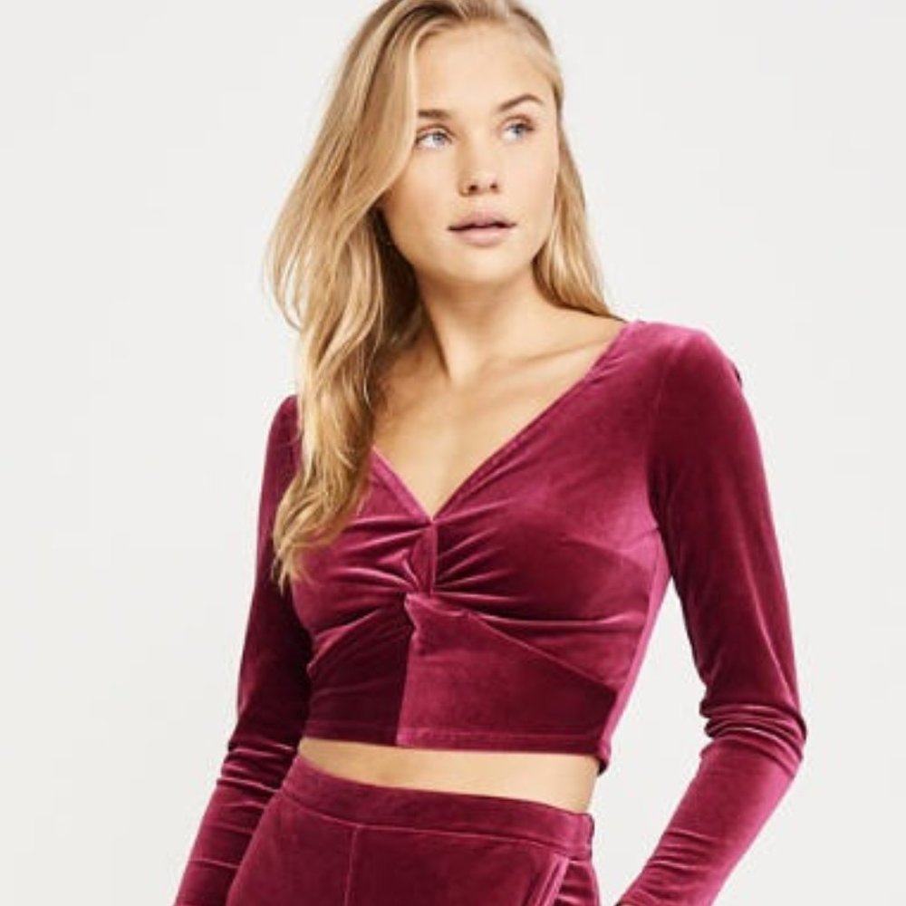 Velvet Twist Crop Top